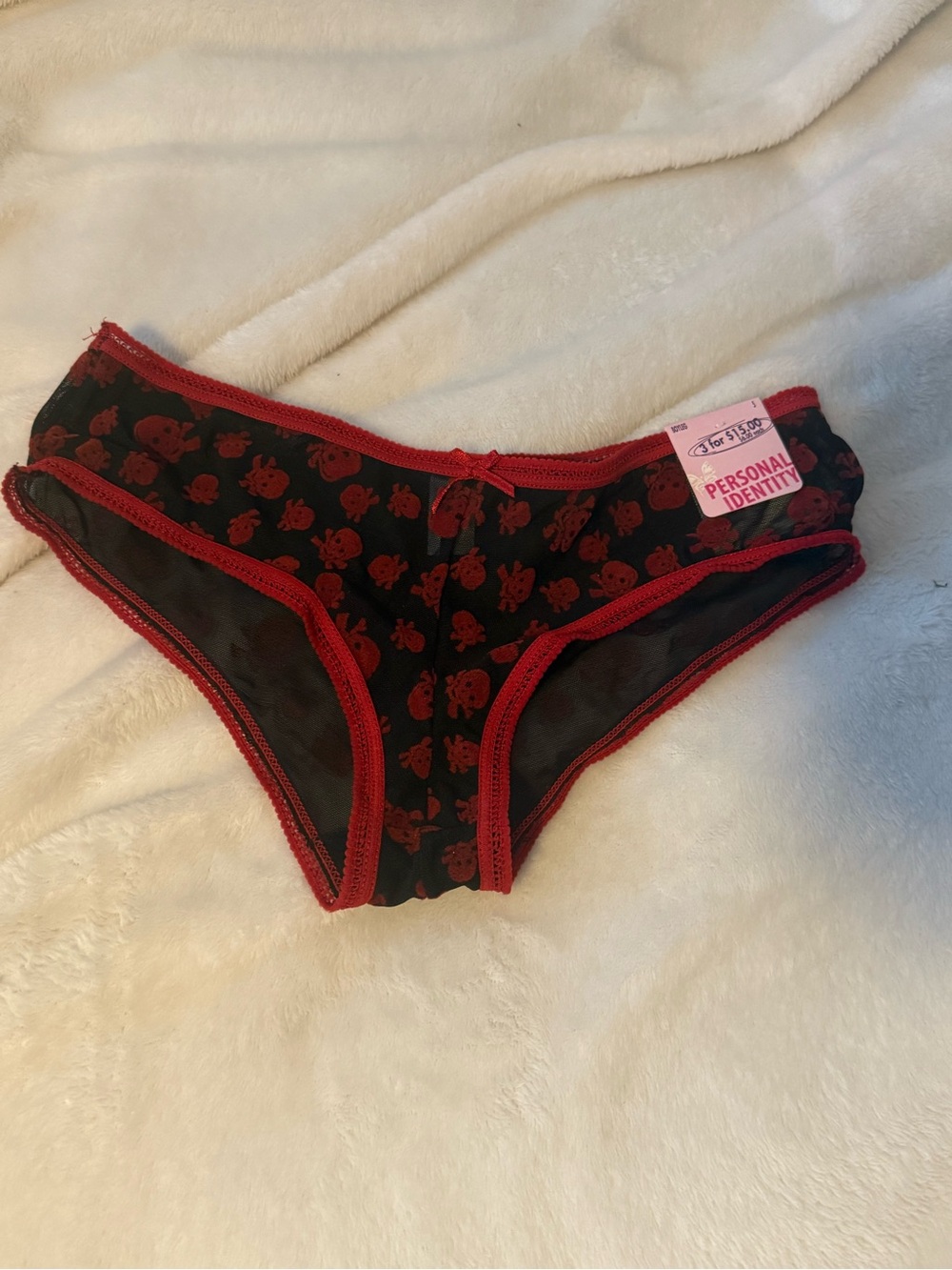Red & Black Skull Print womens Bikini Briefs